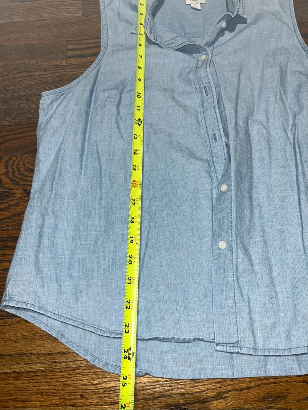 J. Crew Sleeveless Chambray Button-Down Top - Light Blue